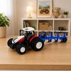 RC Traktor s víceradličným pluhem 1:24 Červený
