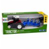 RC Traktor s víceradličným pluhem 1:24 Červený