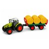 RC Traktor s přívěsem a balíkem sena světla 1:24