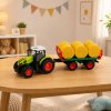 RC Traktor s přívěsem a balíkem sena světla 1:24
