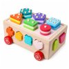 Dřevěný sorter Montessori na kolečkách tvary čísla