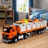 Nákladní auto transportní potravinářské bateriové oranžové měřítko 1:40