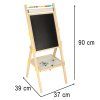 Tabule magnetická křídová oboustranná dřevěná s písmenky a křídou 38x37x90 cm 2