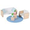 Domek dla lalek w walizce akcesoria drewniane mebelki 177544