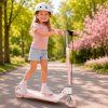Hulajnoga dla dzieci TRIKE FIX dwukolowa LED skladana podwojne hamulce rozowa 186777