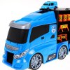 Nákladní auto policejní 2v1 Úložný prostor na autíčka + Skluzavka pro autíčka pro děti 3+