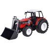 Velké červené autíčko Traktor Buldozer 2v1 s pohyblivým ramenem a lžící