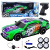 Sportovní RC auto drift podsvícená karoserie zelené