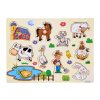Dřevěné puzzle Farma s úchyty 10 dílků