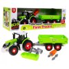 Traktor rozebíratelný s přívěsem pro děti 3+ Aku šroubovák + Šroubovák + Buldozer
