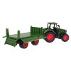 Zelený traktor s přívěsem