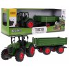 Zelený traktor s přívěsem