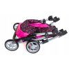 Kočárek pro panenky sportovní 63 cm tmavý s růžovými puntíky 6