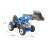 Elektrický traktor - s radlicí modrý 2