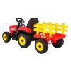 Elektrický traktor s přívěsem, 2.4GHz červený 5