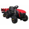 Elektrický farmářský traktor s přívěsem červený 10
