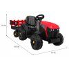 Elektrický farmářský traktor s přívěsem červený 3