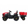 Elektrický farmářský traktor s přívěsem červený 4