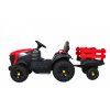 Elektrický farmářský traktor s přívěsem červený 5