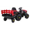 Elektrický farmářský traktor s přívěsem červený 10