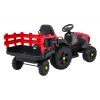 Elektrický farmářský traktor s přívěsem červený 9