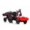 Dětský elektrický traktor STRONG s přívěsem červený 2