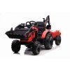 Dětský elektrický traktor STRONG s přívěsem červený 3