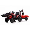 Dětský elektrický traktor STRONG s přívěsem červený 4