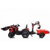 Dětský elektrický traktor STRONG s přívěsem červený 6