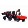 Dětský elektrický traktor STRONG s přívěsem červený 8