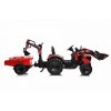 Dětský elektrický traktor STRONG s přívěsem červený 8