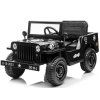 Dětský elektrický vojenský jeep willys SMALL 4x4 černý