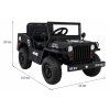 Dětský elektrický vojenský jeep willys SMALL 4x4 černý 2