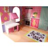 Dřevěný domeček pro panenky MDF 120 CM s LED Růžový 12