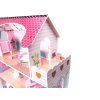 Dřevěný domeček pro panenky MDF 70 CM s LED Růžový 15