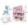 Dřevěný domeček pro panenky MDF 70 CM s LED Růžový 2