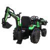 Dětský elektrický traktor STRONG s přívěsem zelený 16