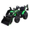 Dětský elektrický traktor STRONG s přívěsem zelený 1