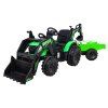 Dětský elektrický traktor STRONG s přívěsem zelený 3
