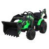 Dětský elektrický traktor STRONG s přívěsem zelený 6