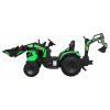 Dětský elektrický traktor STRONG s přívěsem zelený 9