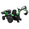 Dětský elektrický traktor STRONG s přívěsem zelený 9