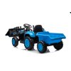 Dětský elektrický traktor s přívěsem a nakládací lžící modrý 7
