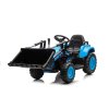 Dětský elektrický traktor s přívěsem a nakládací lžící modrý 2