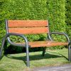 Zahradní dřevěná lavička s opěradlem Park Lux 150 x 74 x 86 cm PATIO 2