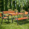 Zahradní dřevěná lavička s opěradlem Park Lux 170 x 74 x 86 cm PATIO 3