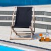 Černé dřevěné polohovací zahradní lehátko Classic PATIO 1