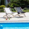 Světle šedé dřevěné zahradní polohovací lehátko Komfort PATIO 3
