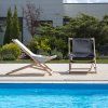 Černé dřevěné zahradní polohovací lehátko Komfort PATIO 3
