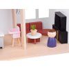 Moderní dřevěný domeček pro panenky ve stylu LOFT s panenkami a nábytkem 12
